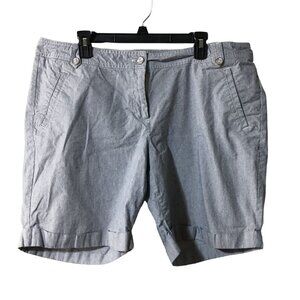 LIZ CLAIBORNE STRETCH BLUE STRIPED 4-POCKET SHORTS WOMENS SIZE 18
